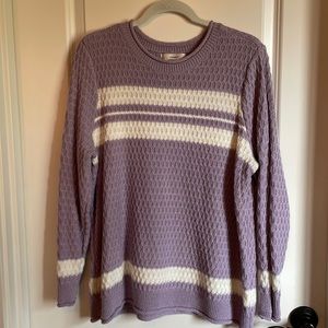 Lavender and white striped CJ Banks sweater